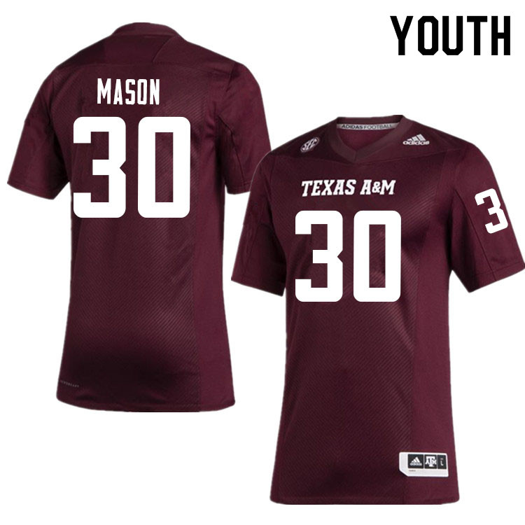 Youth #30 Reese Mason Texas A&M Aggies College Football Jerseys Sale-Maroon